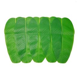 Decorative Flowers 5pcs Artificial Banana Leaves Simulation Plant Placemat For Christmas Wedding Home Kitchen Decor Table Centerpiece Xmas