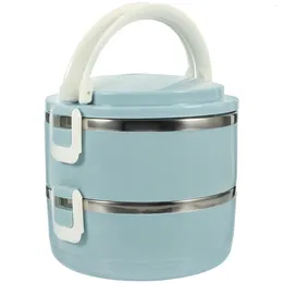Dinnerware Containers With Lids Double Layer Insulated Lunch Box Lunchbox Outdoor Bento