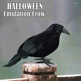 Party Decoration 1/2pcs Simulation Black Crow Animal Model Artificial Raven Realistic Prop Halloween Decor Fake Bird