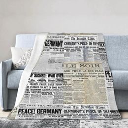 Blankets World War One Victory - Spaper Collage Blanket Soft Warm Flannel Throw Bedspread For Bed Living Room Picnic Home Sofa