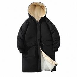 2023 Mens Winter Down Jacket Hooded Cott Padded Lg Parkas Windproof Waterproof Thick Warm Coat Outwear T0SE#