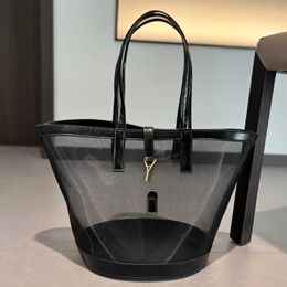 Designer beach tote Mesh Shoulder Bag women fashion Shopping Bag Printed Letter Transparent Shoulder Bag Beach Portable Environmental Bag 240315 230220