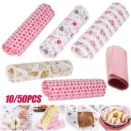 Baking Tools 50PCS Wax Paper Food Grade Grease Wrappers Wrapping For Bread Candy Cake Burger Fries Oilpaper
