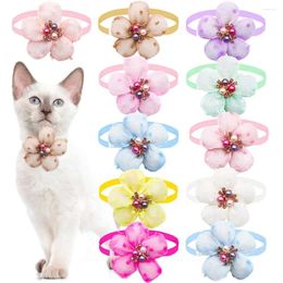 Dog Apparel 20PCS Sweet Bowties Puppy Cat Flower Shape Bow Tie Collar Spring Pet Grooming Products Accessories For Small Dogs