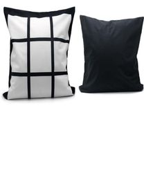 10pcs Winter Pillow case Sublimation 9 panel Blank Peach skin velvet heat transfer cushion cover 4040cm5167209