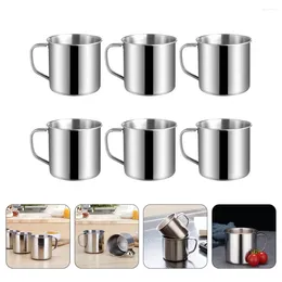 Wine Glasses 6 Pcs Vintage Children's Stainless Steel Water Cup Travel Mug Coffee Mugs With Handle