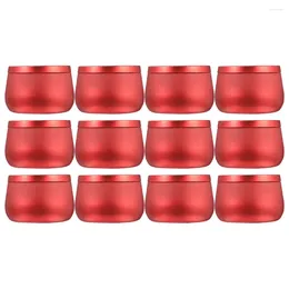 Storage Bottles 12 Pcs Belly Jar Tea Canisters Tinplate Boxes With Cover Round Travel Containers