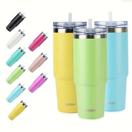30oz Bpa-free Insulated Stainless Steel Tumbler with Straw - Leak-proof, Thermal Travel Cup, Ideal for Runners & Outdoor