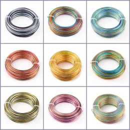 Components pandahall 1Roll Colorful Aluminum Wire Jewelry Findings for Jewelry Making DIY Necklace Bracelet 1mm 1.5mm 2mm 55m/roll