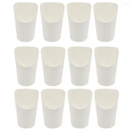 Disposable Cups Straws 50 Pcs Chip Cup Ice Cream Fries Mini Containers Oblique Paper Takeaway Kraft Buffet