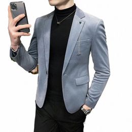top Quality Male Trendy Busin Blazers Men Autumn Single Butt Formal Suit Jacket Work Daily Casual Brand Clothing Tuxedo z7iC#