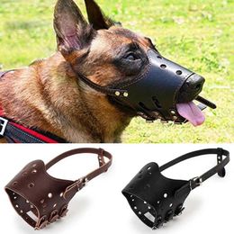 Dog Apparel Accidental Ingestion Pet Supplies Adjustable Breathable Bark Arrester Nozzle Slipcover Soft Leather Mouth Cover