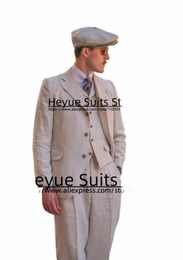 vintage khaki Elegant Suits For Men Slim Fit High-end Notched Lapel Groom Tuxedos 3Pieces Sets Classic Male Blazer Costume Homme y9IA#