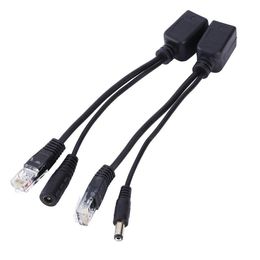 Network Cable Connectors 2Pcs/Lot Black/White Color Ethernet Poe Adapter Tape Sned Switch Splitter Kit Rj45 Injector Drop Delivery Com Ot6Un