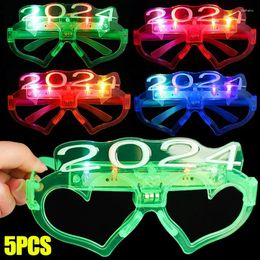 Party Decoration LED Luminous Glasses Love Shape Flashing Light Bar KTV Christmas Halloween Festival Props 2024