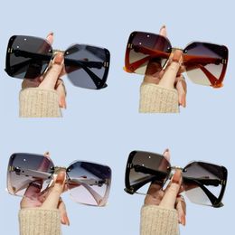 Occhiali da sole uomo sunglasses for women alloy frameless rectangle oversized designer eyeglass optical resin lenses eyewear fashion accessories ga0127 C4