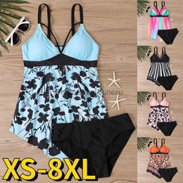 Women's Swimwear 2023 Summer Fashion Comfort Beachwear New Womens High Waist Swimsuit New Design Printing Swimsuit Two Piece Set Bikini Set T240328