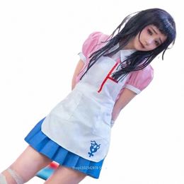 anime Danganrpa Cosplay Costume Mikan Tsumiki Women Dr Maid Uniform Wig Suit Funny Nurse Clothes Halen Party Gift h4lR#