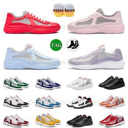 2024 Advanced Sense Outdoor Prad America Cup Casual Shoes Hiking Shoe Nylon Trainers Vintage Runner Love Lace-up Soft Praaddas Fabric Dhgates Flat Loafers Sneakers