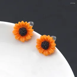 Stud Earrings Cartoon Sunflower Earings For Women Fashion Mini Sun Flower Statement Earring Korean Studs Jewelry Friend Gifts