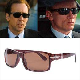 Classico vintage moda James Bond 007 occhiali da sole polarizzati stile quadrato uomo guida occhiali da sole design di marca Oculos De Sol323f