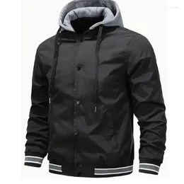Men's Jackets Plus Size Fashionable Casual Diagonal Pocket Hooded Jacket