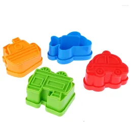 Baking Tools 4pcs Vehicles Cookie Cutter Cupcake Pastry Aircraft Car DIY Stamp Decorating Cake Biscuit Mould Kitchen Accessories