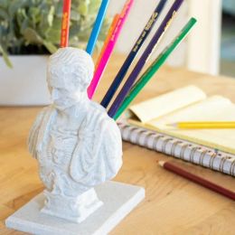 Sculptures Desk Pen Holder Julius Caesar statue Office Office Desk Organizer Office Decor pen Rack Gift Stationery teacher gift