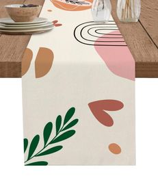 Table Cloth Art Abstract Plants Geometric Linen Runners Washable Home Wedding Decor Banquet Festival Party Kitchen Dining