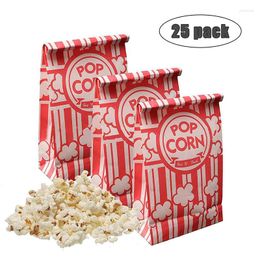 Gift Wrap 25Pcs Popcorn Packaging Bag Carnival Stripes Bags Holders Bowl Mini Food Containers Portable Cups Snack Paper