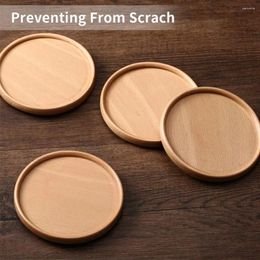 Table Mats Wooden Cups Placemat Black Walnut Wood Round Heat Resistant Drink Mat Non-slip Coffee Pad 8.8 8.8cm