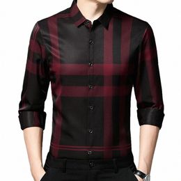 2022 brand striped mens shirts for men clothing korean fi lg sleeve shirt luxury dr casual clothes 826 h7wt#