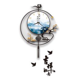 Wall mounted clock with silent Chinese style