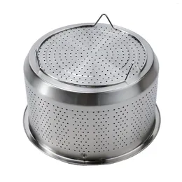 Double Boilers Steamer Basket Pot Bar Dining For Pressure Cooker Steam Silver Stainless Steel 1pcs Home Kitchen Silicone Handle
