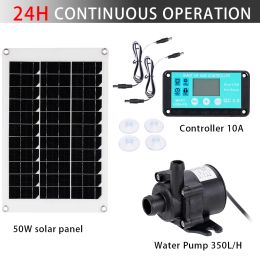 Pumps DC 12V Solar Water Pump Solar Controller Control Brushless 350L/H Ultraquiet Submersible Motor Garden Fountain Decor