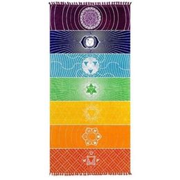 Rainbow Beach Towel 100% cotton High quality Tapestry Yoga Mat Colourful Pattern Whole 75 150 cm247f