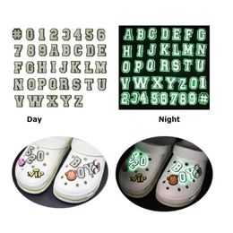 100PCS LOT Glow in The Dark Croc Charms PVC Noctilucence Accessories Decoration Bad Bunny for Clog JIBZ Button Charm245P