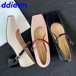 Dress Shoes Fashion Shallow Footwear Buckle Strap Women Square Heels 2024 In Ladies High Pumps Female Mary Janes