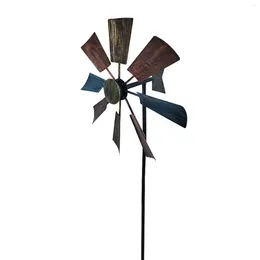 Garden Decorations With Stake Gift Windmill Backyard Lawn DIY Tool Metal Wind Spinner Patio Outdoor Decor Whirligig Durable Easy Install