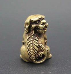 Sculptures China's Archaize Pure Brass Lion Small Statue Statues for Decoration Collection Ornaments Figurines Mascot Gift