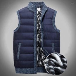 Men's Vests Winter Sweaters Vest Autumn Solid Zipper Warm Sleeveless Cardigan Male Sweatercoat Casual Knitwear Clothing