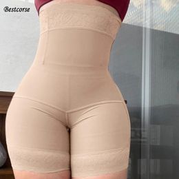 Short Faja Slimming High Waist Body Shaper Shorts Panties Stomach Tummy Control Shapewear Women Belly Tummy Slimmer Compression 240327