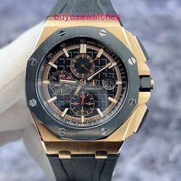 Machinery AP Wrist Watch Royal Oak Offshore Series 26401RO Ceramic/18K Rose Gold Material Date Timing Function Automatic Mechanical Mens Watch