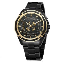 FORSINI 1030 Men's Automatic Chaining with Hollow and Transparent Bottom Fashion Mechanical Watch for Men