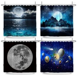 Shower Curtains Star Galaxy Planet Curtain Nebula Night Starry Sky Universe Space Fantasy Polyester Home Bathtub Decor With Hooks