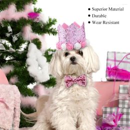 Dog Apparel Happy Birthday Party Dogs Cats Hats Decor Cap Glitter Hat Princess Crown For Hairband Bow Collar Set