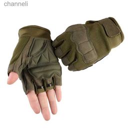 Tactical Gloves Outdoor Sports Shooting CS Fingerless Half Finger Anti-Slip Riding Fitness YQ240328