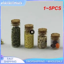 Storage Bottles 1-5PCS Lot 5ml 7ml 10ml 14ml 18ml 20ml 25ml 30ml Glass Test Tube With Cork Stopper Message Jars Vials Gift Art DIY