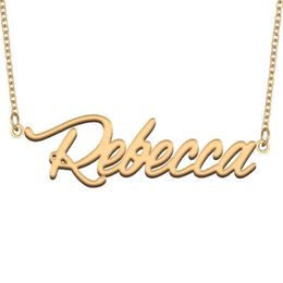 Pendant Necklaces Rebecca Name Necklace For Women Stainless Steel Jewellery 18k Gold Plated Nameplate Femme Mother Girlfriend Gift263z