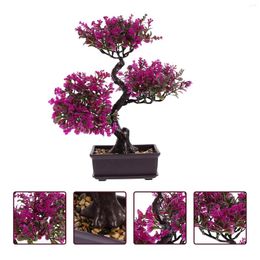 Decorative Flowers Artificial Potted Plant Faux Bonsai Decor Indoor Pots Simulation Green Plants Tree Decors Adornments Desktop Pine Statue